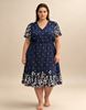 Immagine di PLUS SIZE MIDI DRESS WITH POLKA DOT AND LEAF PRINT
